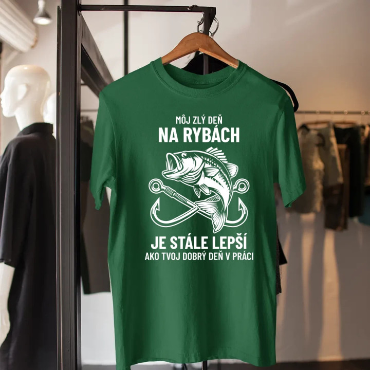 Môj zlý deň na rybách je stále lepší - pánske tričko s potlačou