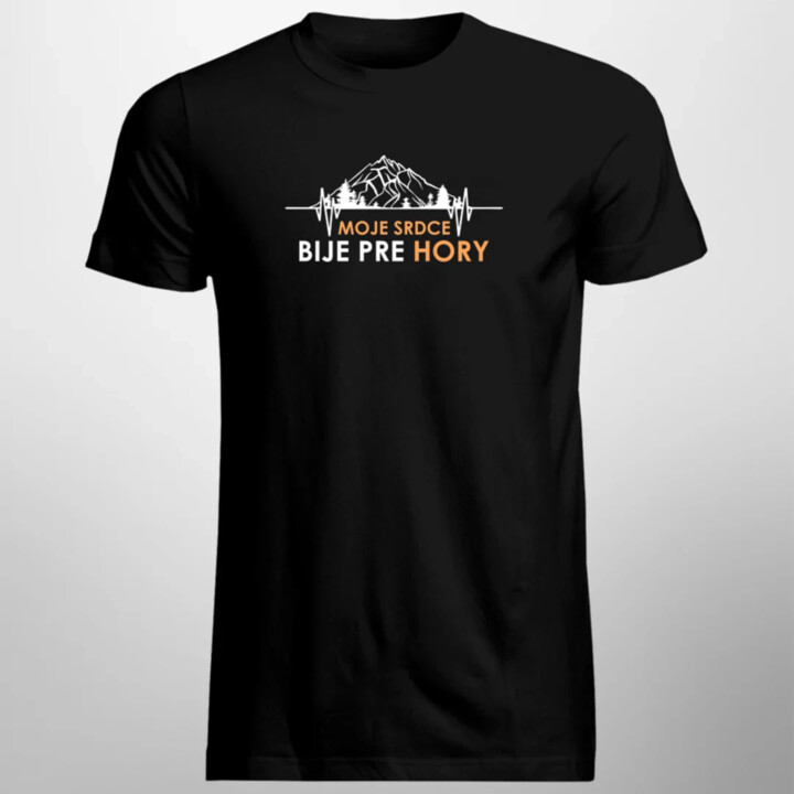 Moje srdce bije pre hory - pánske tričko s potlačou
