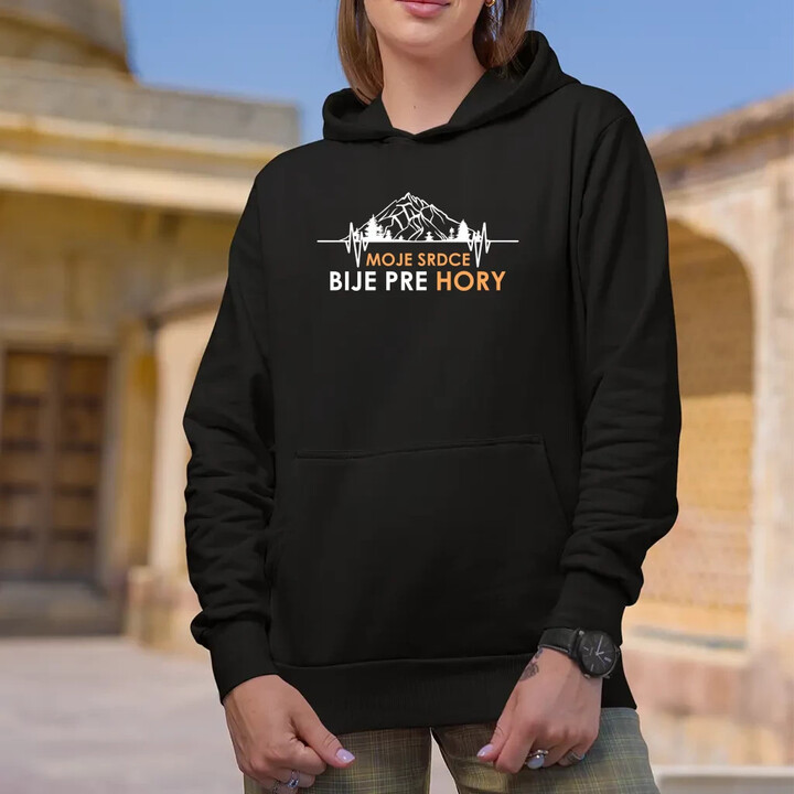 Moje srdce bije pre hory  - dámska mikina s potlačou