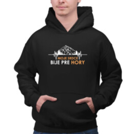 Moje srdce bije pre hory  - pánska mikina s potlačou