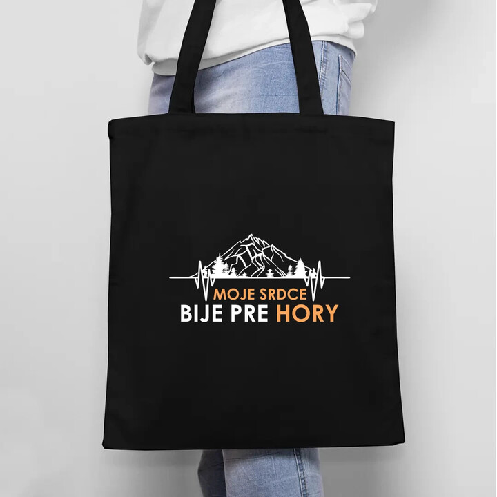 Moje srdce bije pre hory - taška s potlačou