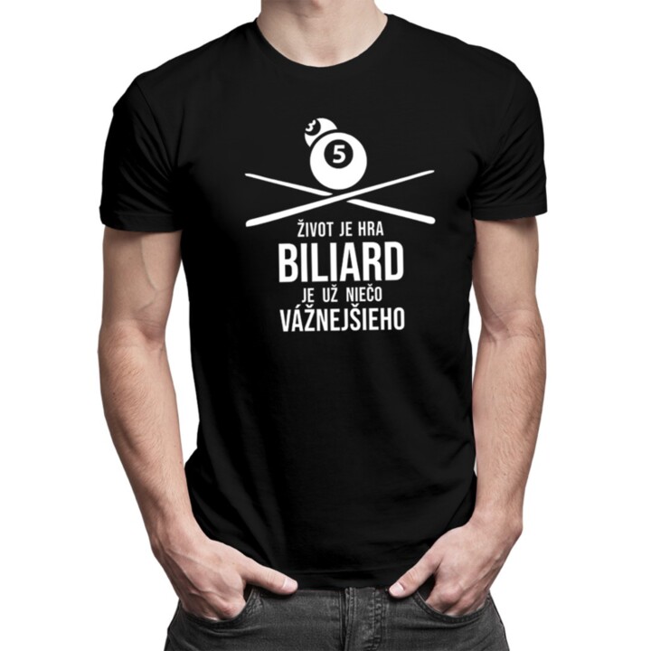 Život je hra - biliard - pánske tričko s potlačou