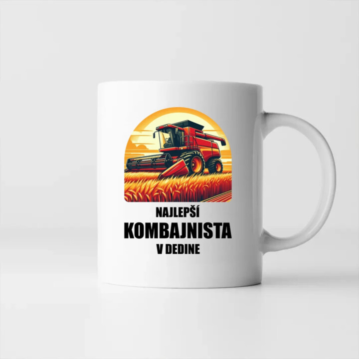 Najlepší kombajnista v dedine - keramický hrnček s potlačou