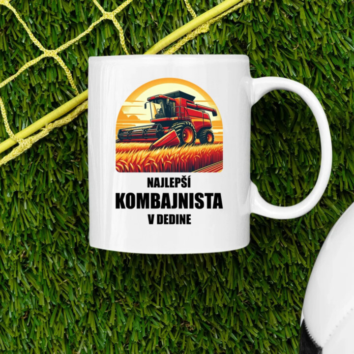 Najlepší kombajnista v dedine - keramický hrnček s potlačou