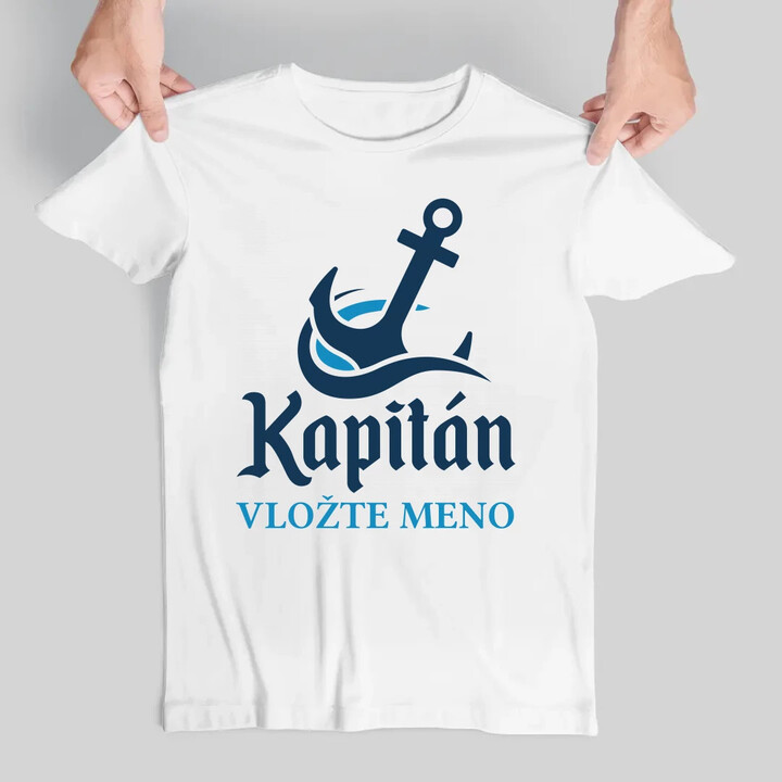Kapitán (meno) - pánske tričko s potlačou - personalizovaný produkt
