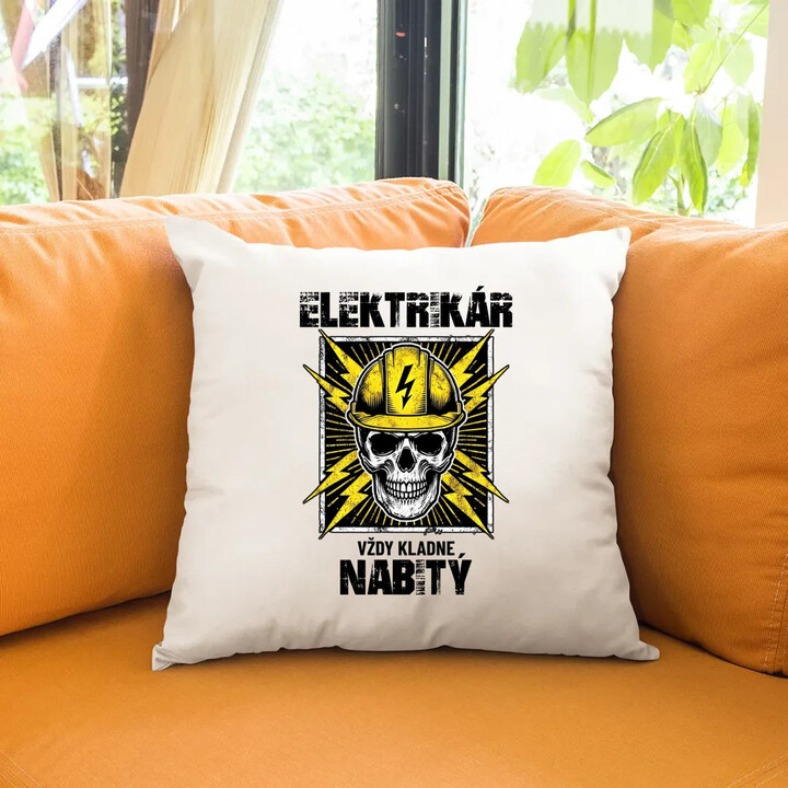 Elektrikár - vždy kladne nabitý - vankúš s potlačou