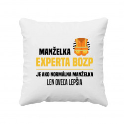 Manželka experta BOZP je ako normálna manželka - vankúš s potlačou