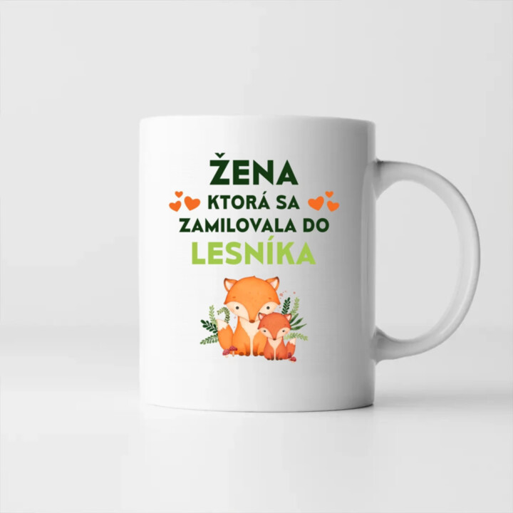 Žena, ktorá sa zamilovala do lesníka - keramický hrnček s potlačou