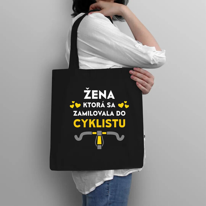 Žena, ktorá sa zamilovala do cyklistu - taška s potlačou