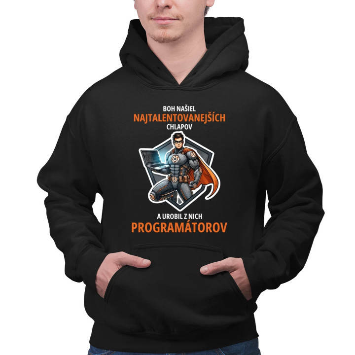 Boh našiel najtalentovanejších chlapov - programátorov  - pánska mikina s potlačou