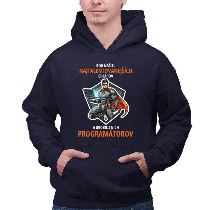 Boh našiel najtalentovanejších chlapov - programátorov  - pánska mikina s potlačou