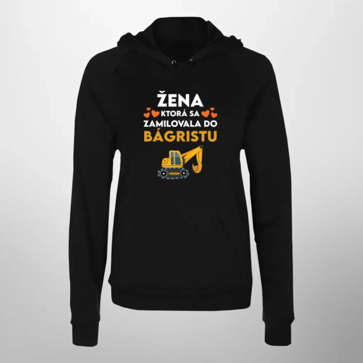 Žena, ktorá sa zamilovala do bágristu  - dámska mikina s potlačou