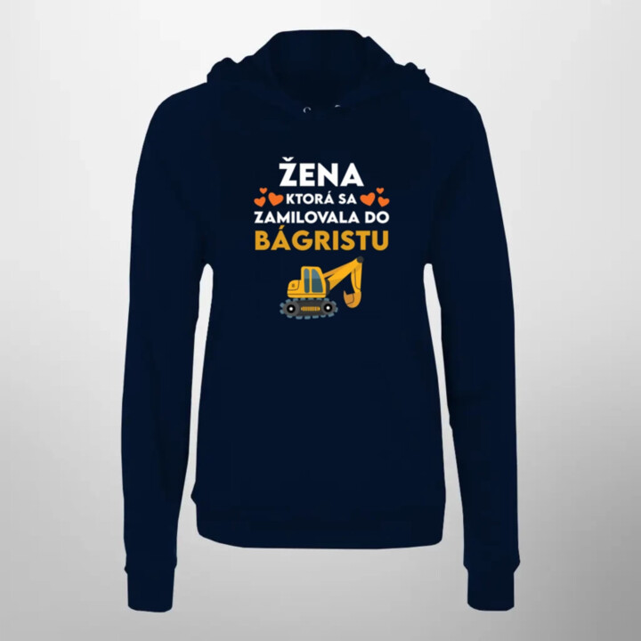 Žena, ktorá sa zamilovala do bágristu  - dámska mikina s potlačou
