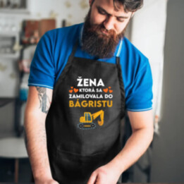 Žena, ktorá sa zamilovala do bágristu - zástera s potlačou