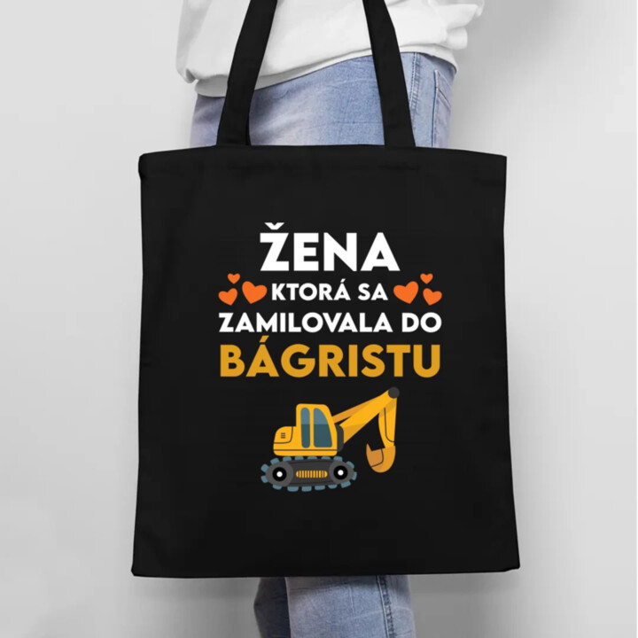 Žena, ktorá sa zamilovala do bágristu - taška s potlačou