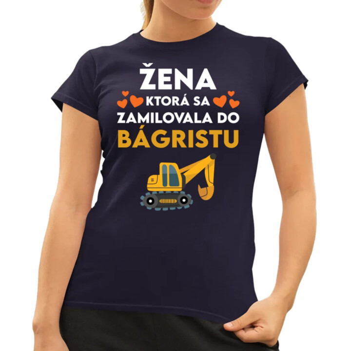 Žena, ktorá sa zamilovala do bágristu - dámske tričko s potlačou
