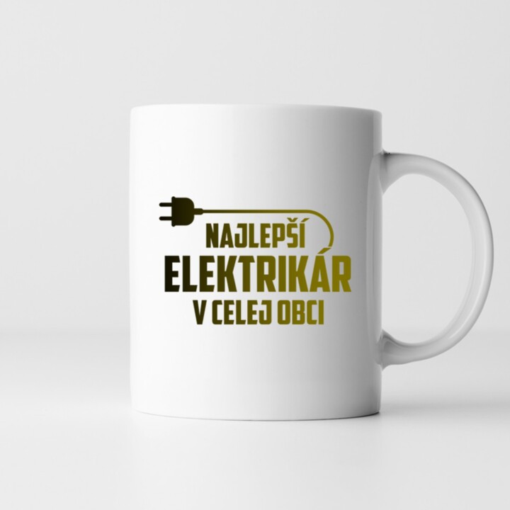 Najlepší elektrikár v celej obci - keramický hrnček s potlačou