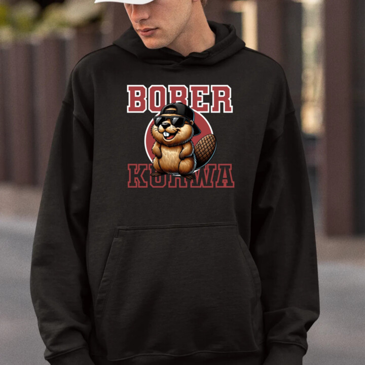 Bober!  - pánska mikina s potlačou