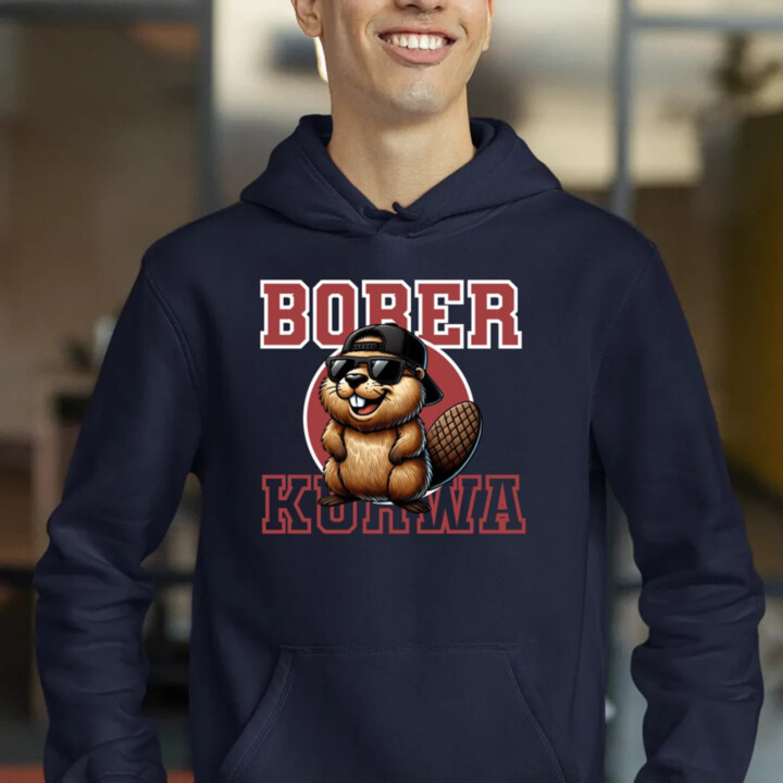 Bober!  - pánska mikina s potlačou