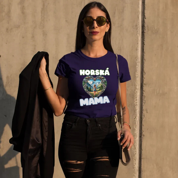 Horská mama - dámske tričko s potlačou