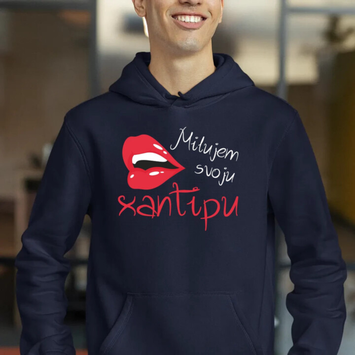 Milujem svoju xantipu V2  - pánska mikina s potlačou