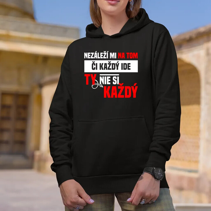 Nezáleží mi na tom, či každý ide  - dámska mikina s potlačou