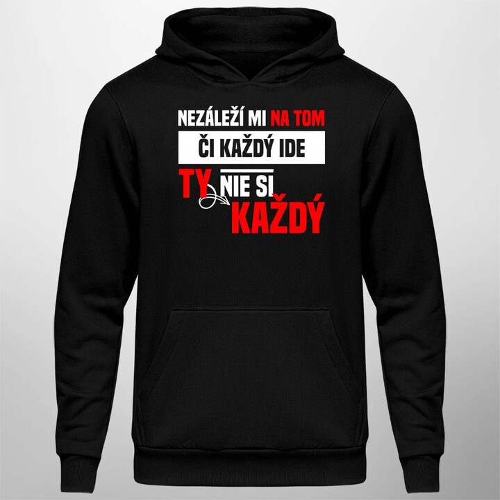 Nezáleží mi na tom, či každý ide  - pánska mikina s potlačou