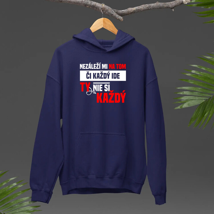 Nezáleží mi na tom, či každý ide  - pánska mikina s potlačou