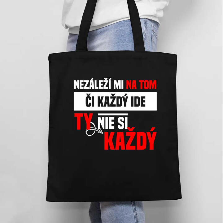 Nezáleží mi na tom, či každý ide - taška s potlačou