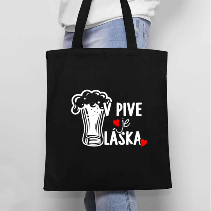 V pive je láska - taška s potlačou