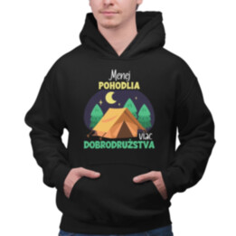 Menej pohodlia, viac dobrodružstva  - pánska mikina s potlačou