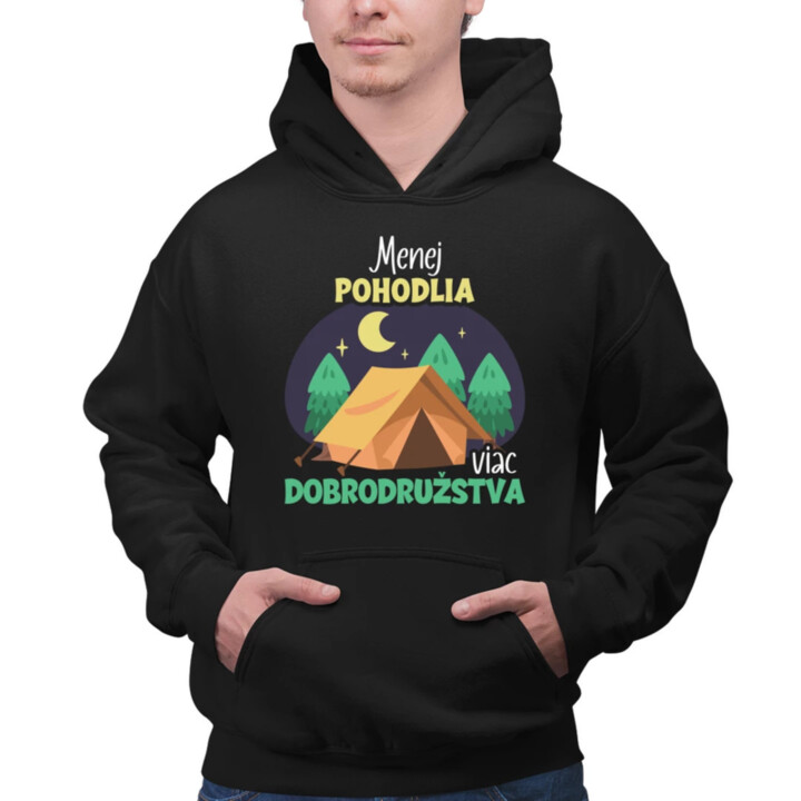 Menej pohodlia, viac dobrodružstva  - pánska mikina s potlačou
