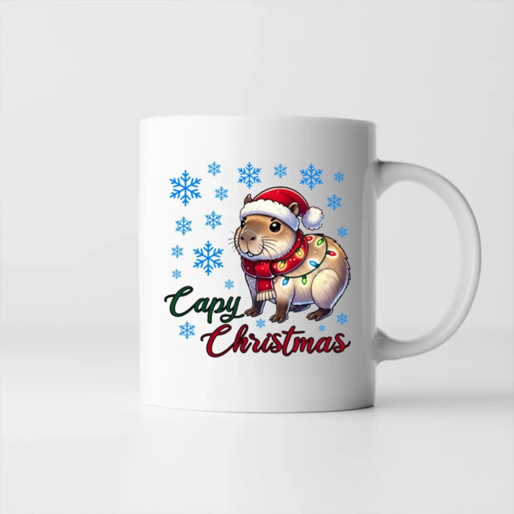 Capy Christmas - keramický hrnček s potlačou