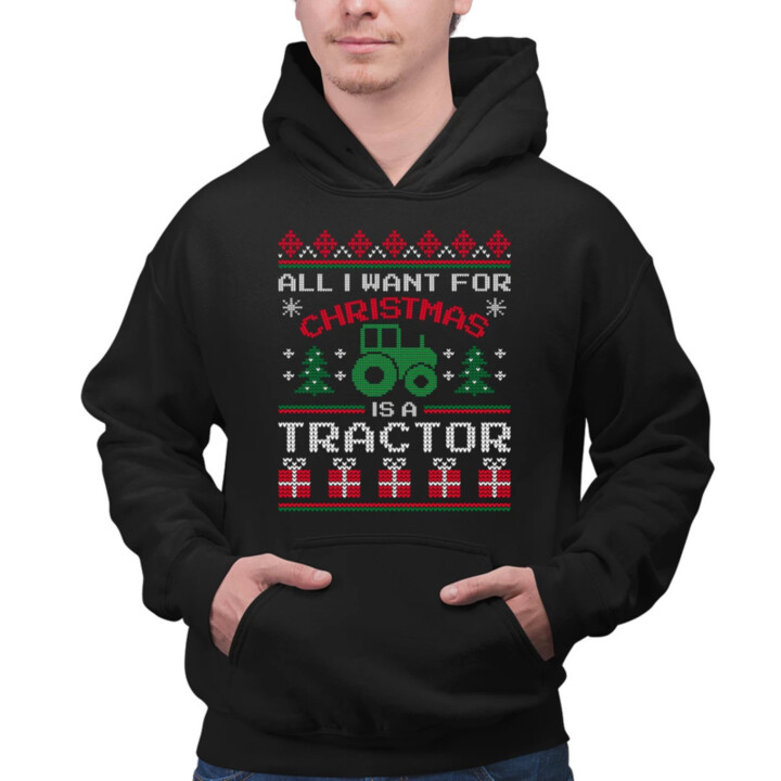 All I want for Christmas is a tractor  - pánska mikina s potlačou