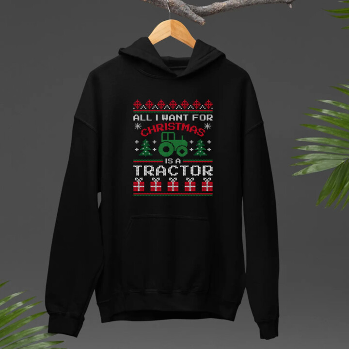 All I want for Christmas is a tractor  - pánska mikina s potlačou