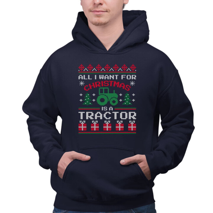 All I want for Christmas is a tractor  - pánska mikina s potlačou