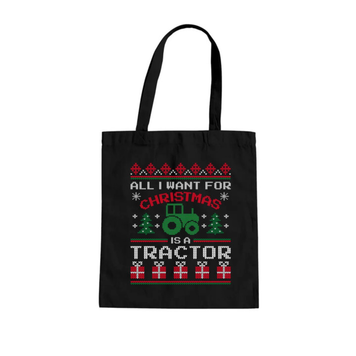 All I want for Christmas is a tractor - taška s potlačou