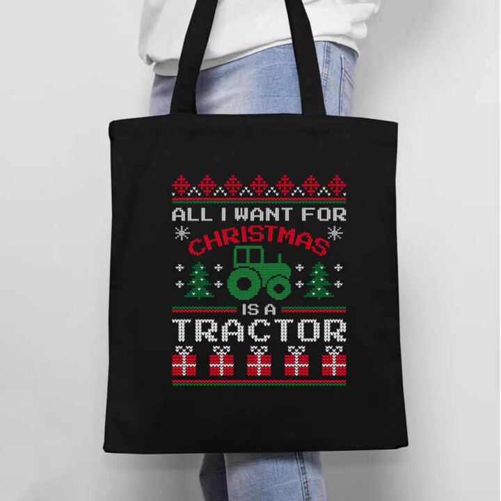 All I want for Christmas is a tractor - taška s potlačou