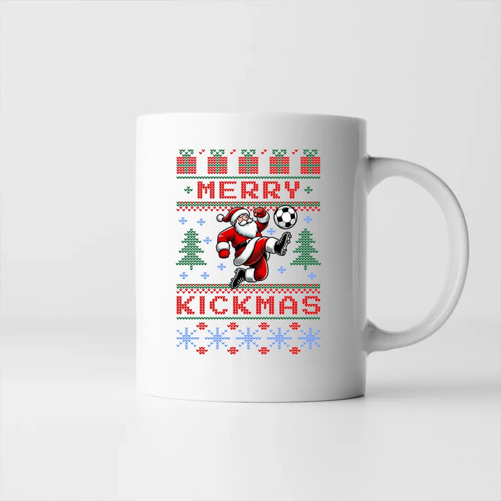 Merry Kickmas - keramický hrnček s potlačou