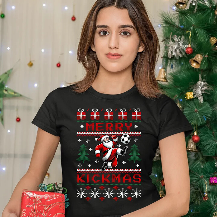 Merry Kickmas - dámske tričko s potlačou