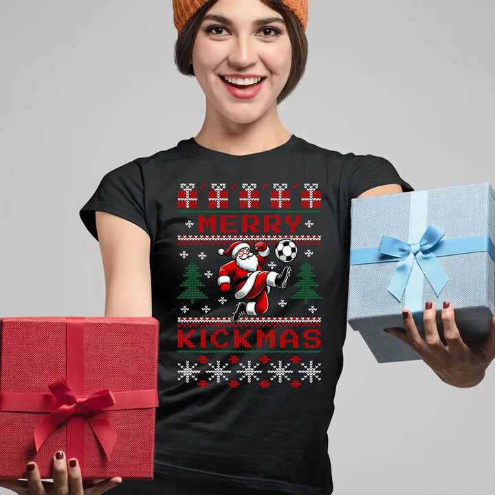 Merry Kickmas - dámske tričko s potlačou