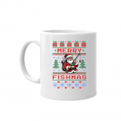 Merry Fishmas - keramický hrnček s potlačou