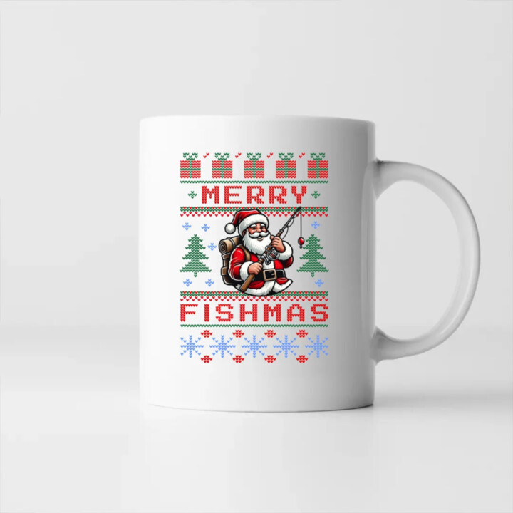 Merry Fishmas - keramický hrnček s potlačou