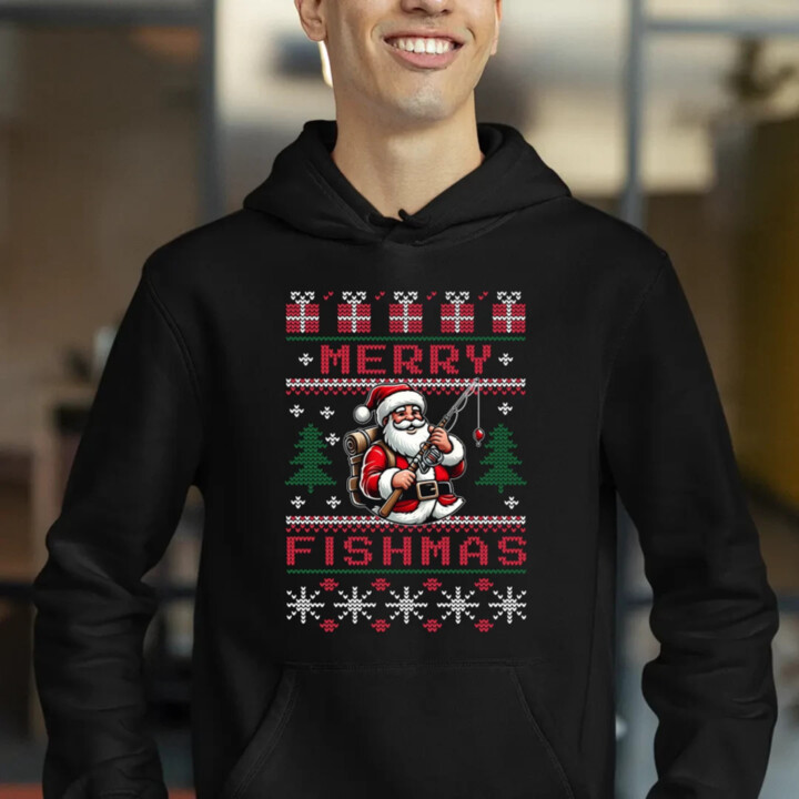 Merry Fishmas  - pánska mikina s potlačou