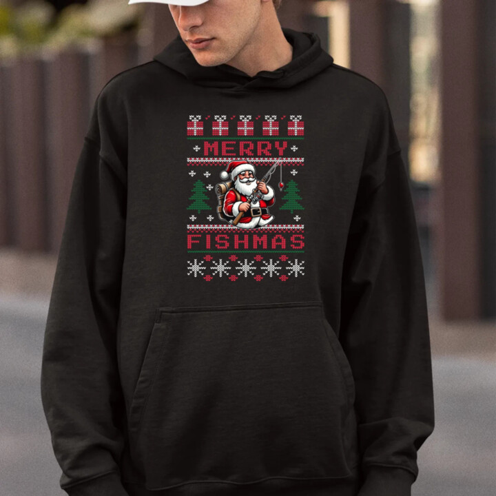 Merry Fishmas  - pánska mikina s potlačou