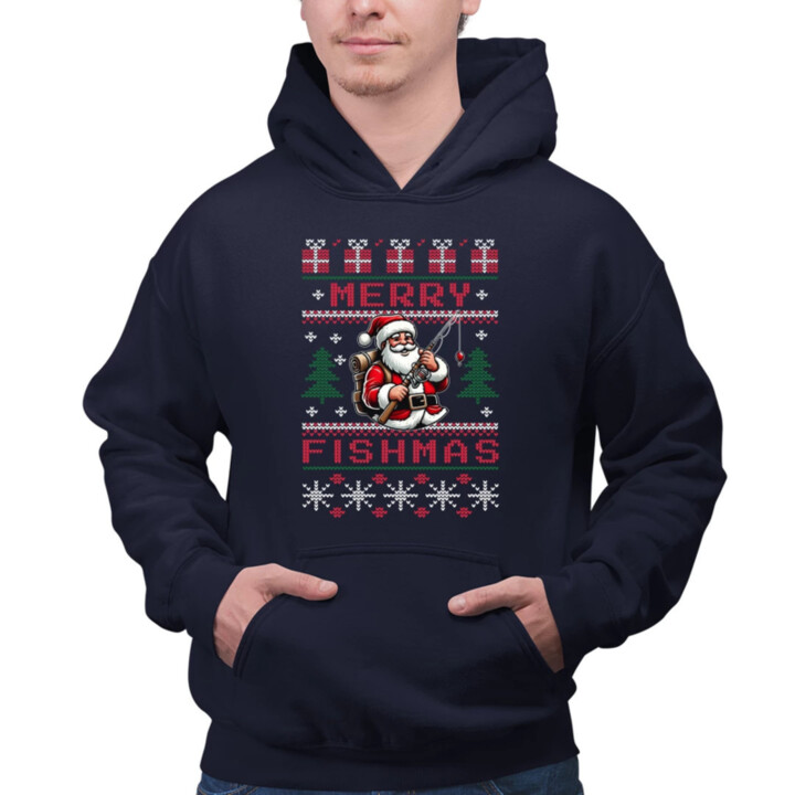 Merry Fishmas  - pánska mikina s potlačou