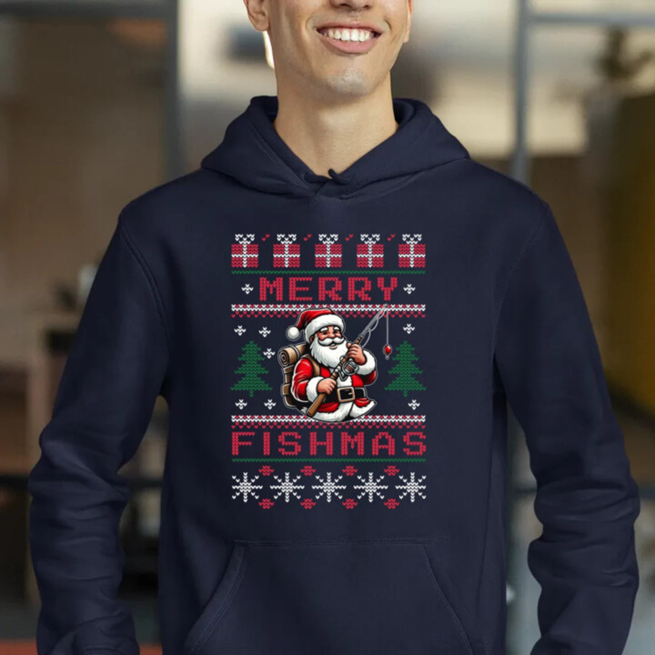 Merry Fishmas  - pánska mikina s potlačou