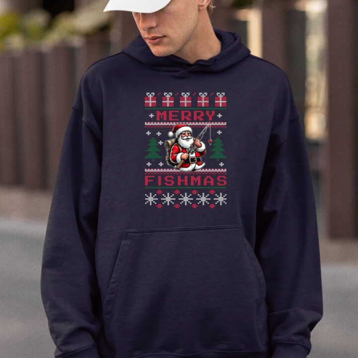 Merry Fishmas  - pánska mikina s potlačou