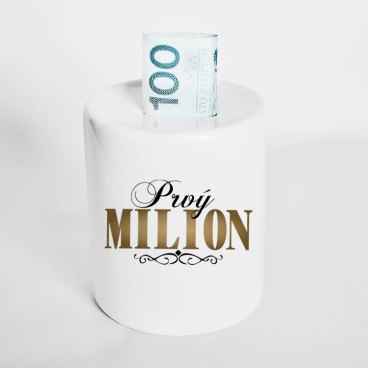 Prvý milión - prasiatko s potlačou
