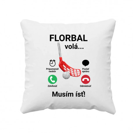 Florbal volá, musím ísť - vankúš s potlačou